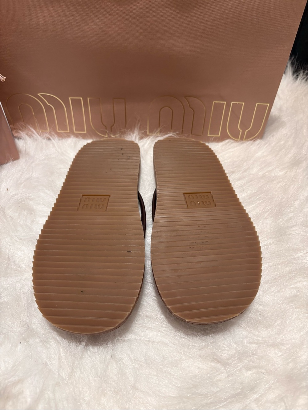 Miu Miu Dark Brown Thong Sandals - Picture 5 of 10